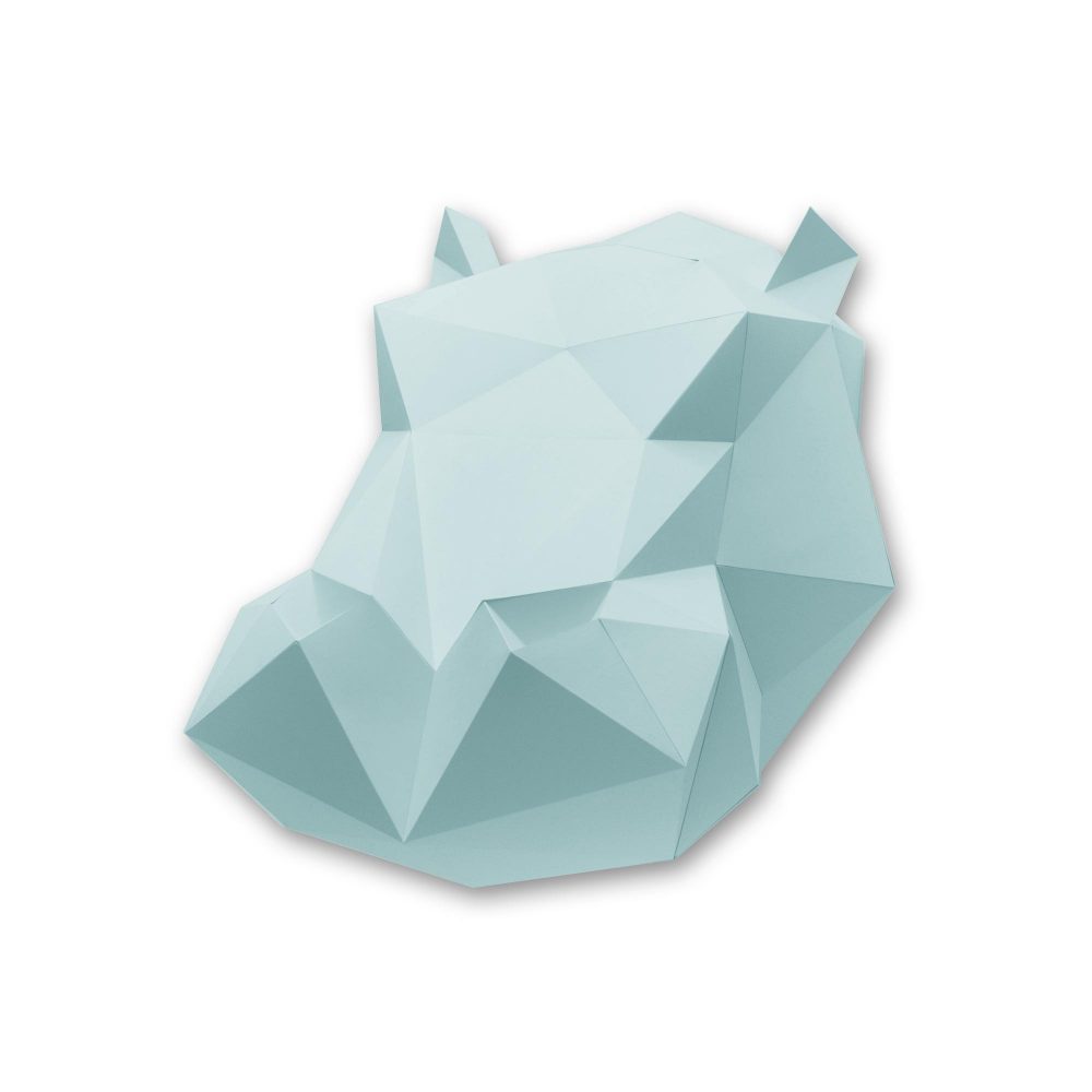 Paper Hippo - Trophée en papier Assembli Soft Mint